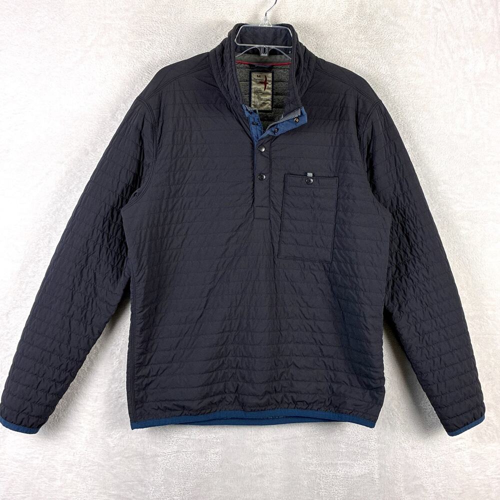 Relwen Jacket Men M Black Navy Windzip Popover Quilted Nylon Preppy Huckberry